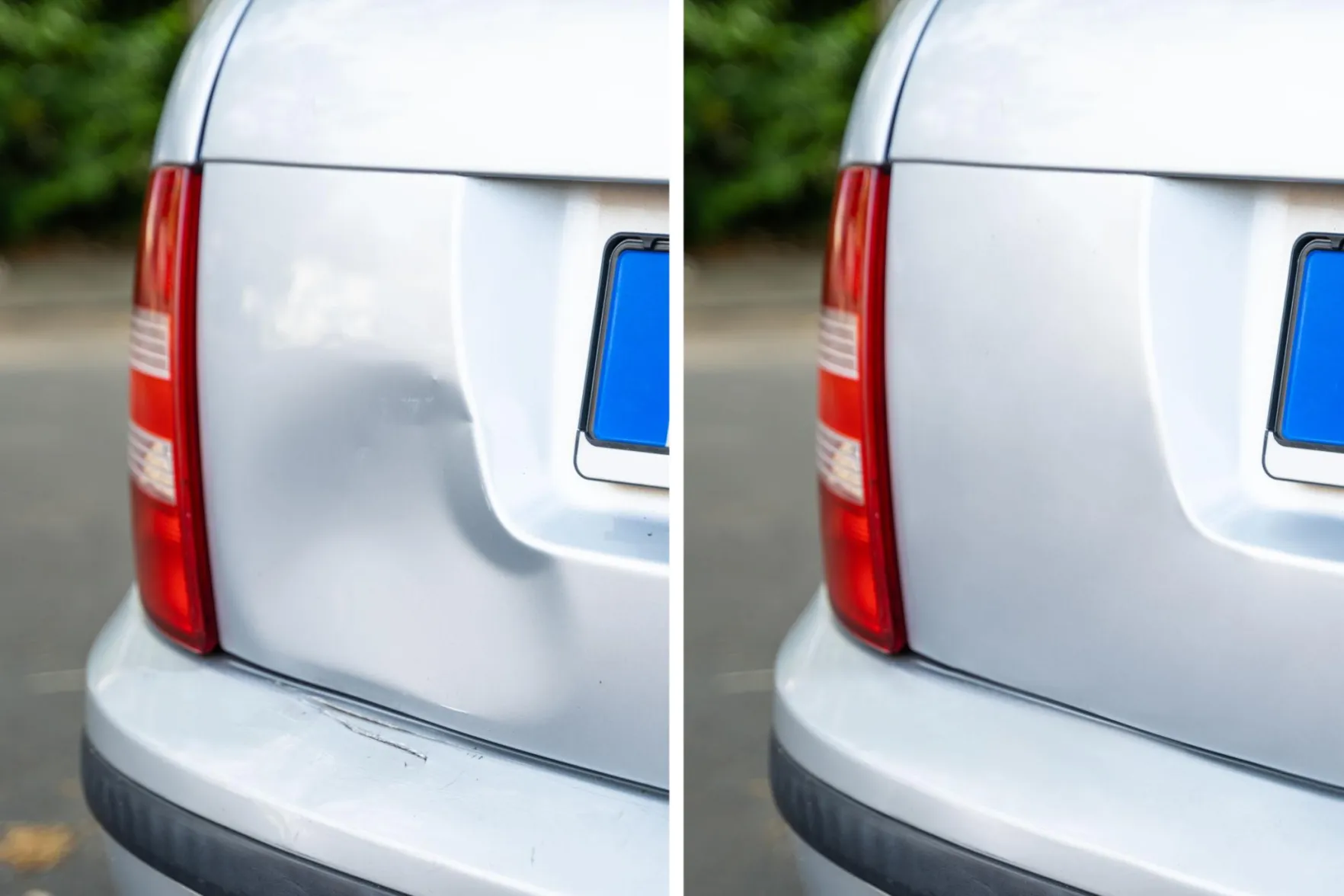Car scratch repair — colour-matched finish
